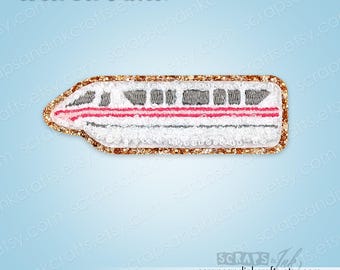 MONORAIL (RED) Embroidered/Chenille Iron-On Patch for DiY Crafts, Clothing, Bags & Home Décor- 70425