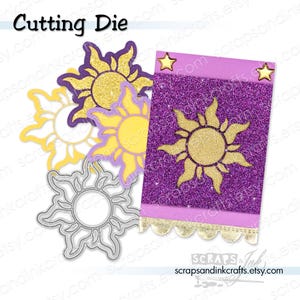 TANGLED SUN *Exclusive! Set of 2 Metal Cutting Dies for Papercrafts, Cards, Scrapbooks, Tags, Gifts, Planners, Party & Home Décor- 20127