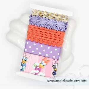 Lot de 5 rubans et bordures coordonnés DAISY pour travaux manuels, accessoires et décorations de fête/maison inspirés de Disney - 50511