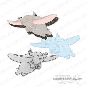 Troquel de corte de metal ELEFANTE VOLADOR (DUMBO) para manualidades de papel, álbumes de recortes, tarjetas, regalos, etiquetas, diarios, fiestas y decoración del hogar - 21049