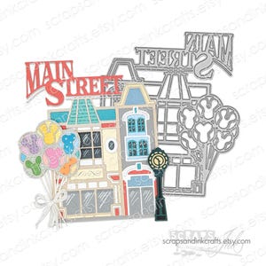 MAIN STREET MAGIC Metal Cutting Die para artesanato em papel de parque temático, cartões, álbuns de recortes, etiquetas, presentes, planejadores, festa e decoração para casa - 21426