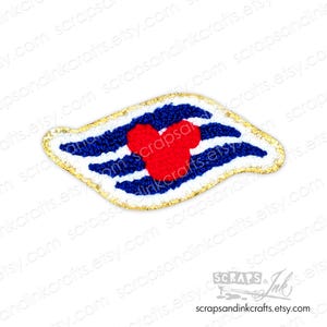 DCL クルーズウェーブアイコン刺繍アイロン接着パッチ 工芸品、衣類、バッグ、ホームデコレーション用 - 70266