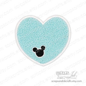AQUA HEART Embroidered/Chenille Iron-On Patch for DIY Crafts, Clothing, Bags & Home Décor- 70157