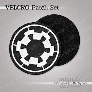 GALACTIC EMPIRE 2 Pc. Hook and Loop (Velcro) / Sew-On Embroidered Patch Set for Clothing, Jackets, Hats, Bags, Gear- 70205