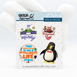 TOY STORY #8 Set of 4 Acrylic Embellishments for Disney-Themed Crafts, Scrapbooks, Cards, Hair Accessories, Gifts/Home Décor- 40967