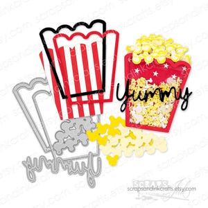 POPCORN SHAKER Set van 5 metalen snijmallen voor papercrafts, plakboeken, kaarten, cadeaus, planners, feest- en woondecoraties-20924