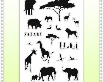 SAFARI- Clear Cling Mount Stamp Set for Papercrafts, Gifts, Party & Home Décor- 60125