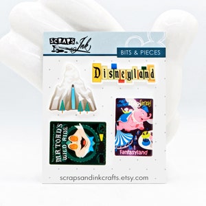 ORIGINAL DISNEYLAND Set mit 4 Acrylverzierungen für Disney-Themen Basteln, Sammelalben, Karten, Haarschmuck, Geschenke/Inneneinrichtung - 40937