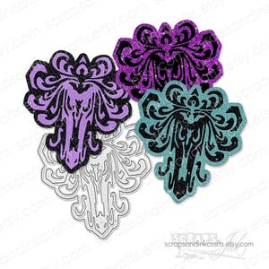 MOTIF hanté Lot de 2 matrices de découpe en métal pour travaux manuels, albums de scrapbooking, cartes, cadeaux, étiquettes, agendas, bricolage de fête et décoration d'intérieur - 20432