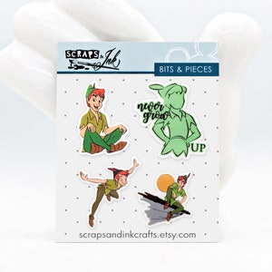 PETER PAN # 1 Set mit 4 Acrylverzierungen für Disney-Themen Basteln, Scrapbooks, Karten, Haarschmuck, Geschenke/Inneneinrichtung - 40918