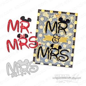 MR./MRS. MOUSE Set of 5 Metal Cutting Dies for Papercrafts, Scrapbooks, Cards, Tags, Gifts, Journals, Diy Party & Home Décor- 20224
