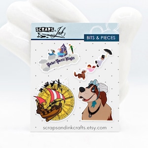 PETER PAN'S FLIGHT Conjunto de 4 enfeites de acrílico para artesanato temático da Disney, álbuns de recortes, cartões, acessórios de cabelo, presentes/decoração para casa - 41122