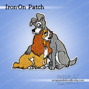 LADY & THE TRAMP Embroidered Iron-On Patch for DiY Crafts, Hats, Clothing, Backpacks, Jackets, Bags, Gifts, Décor- 70363