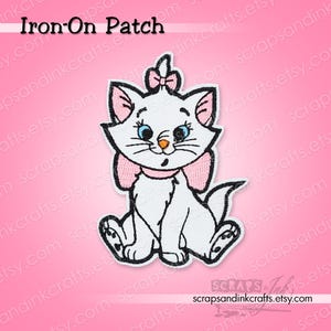 MARIE (ARISTOCATS) Embroidered Iron-On Patch for Crafts, Hats, Gifts, Clothing, Backpacks, Jackets, Bags, Home Décor- 70254