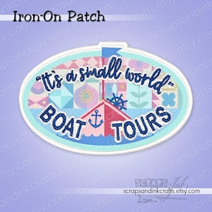 Excursiones en barco de SMALL WORLD *¡Exclusivo! Parche termoadhesivo bordado para manualidades, sombreros, ropa, bolsos y decoración del hogar - 70350XL