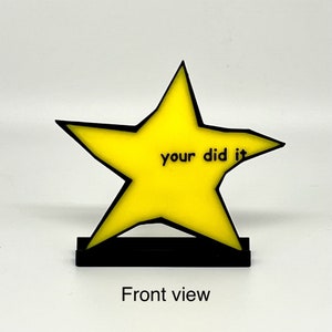 Your Did It Meme - Star Trophy with Stand Award - Double Sided - Gag Gift Prank Trophy