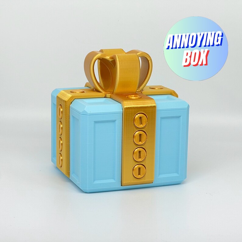 Annoying Gift Box 3D Printed Funny Prank Surprise Box Blue Etsy