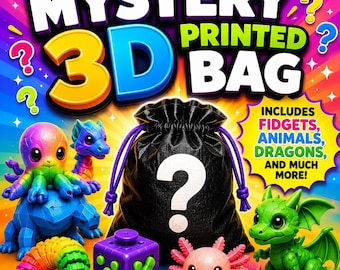 Mystery 3D Printed Grab Bag | Sold by Weight | Dragons, Fidgets, Articulated Animals & More | Surprise Mystery Box | Stocking Stuffer