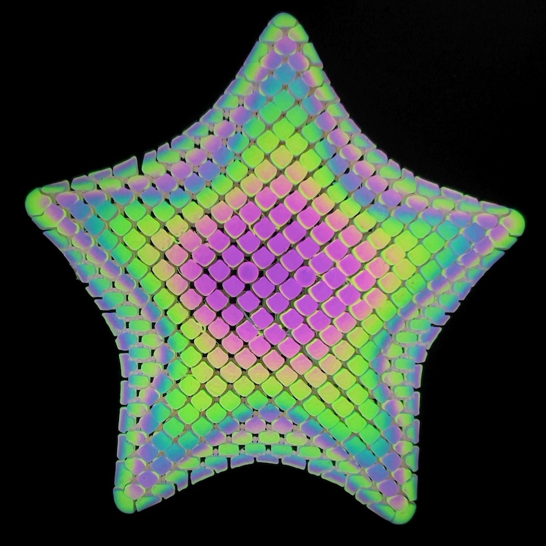 Articulated Starfish - Flexible Sensory Fidget - Relaxation Gift - 5 Inch Sensory Gift Rainbow GlowInDark