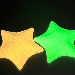 Articulated Starfish - Flexible Sensory Fidget - Relaxation Gift - 5 Inch Sensory Gift GlowInTheDark Yellow