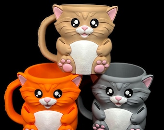 KITTY Ice Cream Pint Holder with Snack Drawer and 2 Spoon Holders | 3D Printed Cat Ice Cream Sleeve | Fits Standard Pint