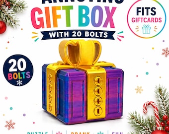 Annoying Gift Box – 3D Printed Puzzle Prank Box for Money or Gift Cards (20 screws - 1 layer)
