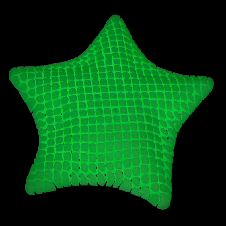 Articulated Starfish - Flexible Sensory Fidget - Relaxation Gift - 5 Inch Sensory Gift GlowInTheDark Green