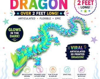 Glow in the Dark Dragon - Over 2 Feet Long! Viral Articulated 3D