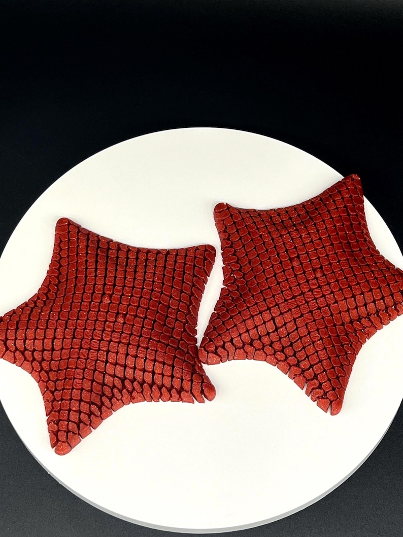 Articulated Starfish - Flexible Sensory Fidget - Relaxation Gift - 5 Inch Sensory Gift Glitter Red