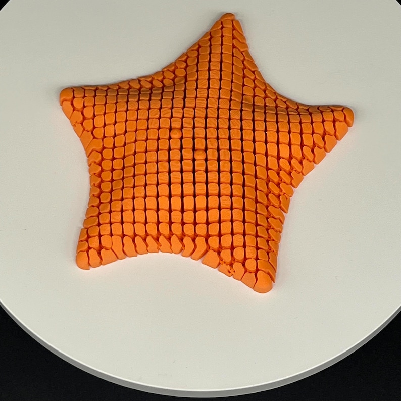 Articulated Starfish - Flexible Sensory Fidget - Relaxation Gift - 5 Inch Sensory Gift Orange