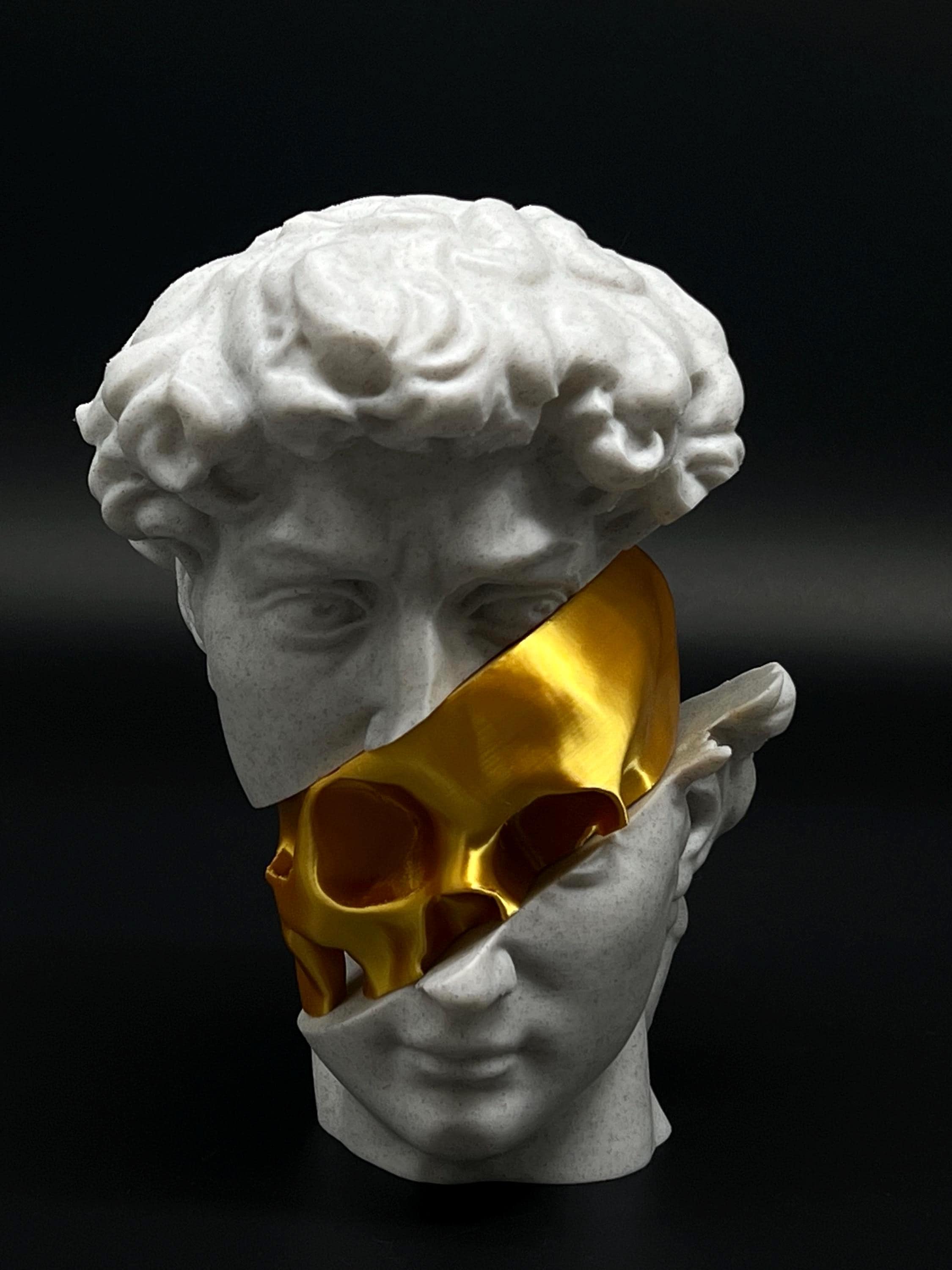 Modern Split Roman Bust Sculpture | 7” Ancient Greek Statue With ...