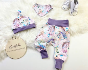 Baby Set | Kinderset Mädchen | Geschenk Set zur Geburt „Einhornliebe“ - Größe 44 - 92