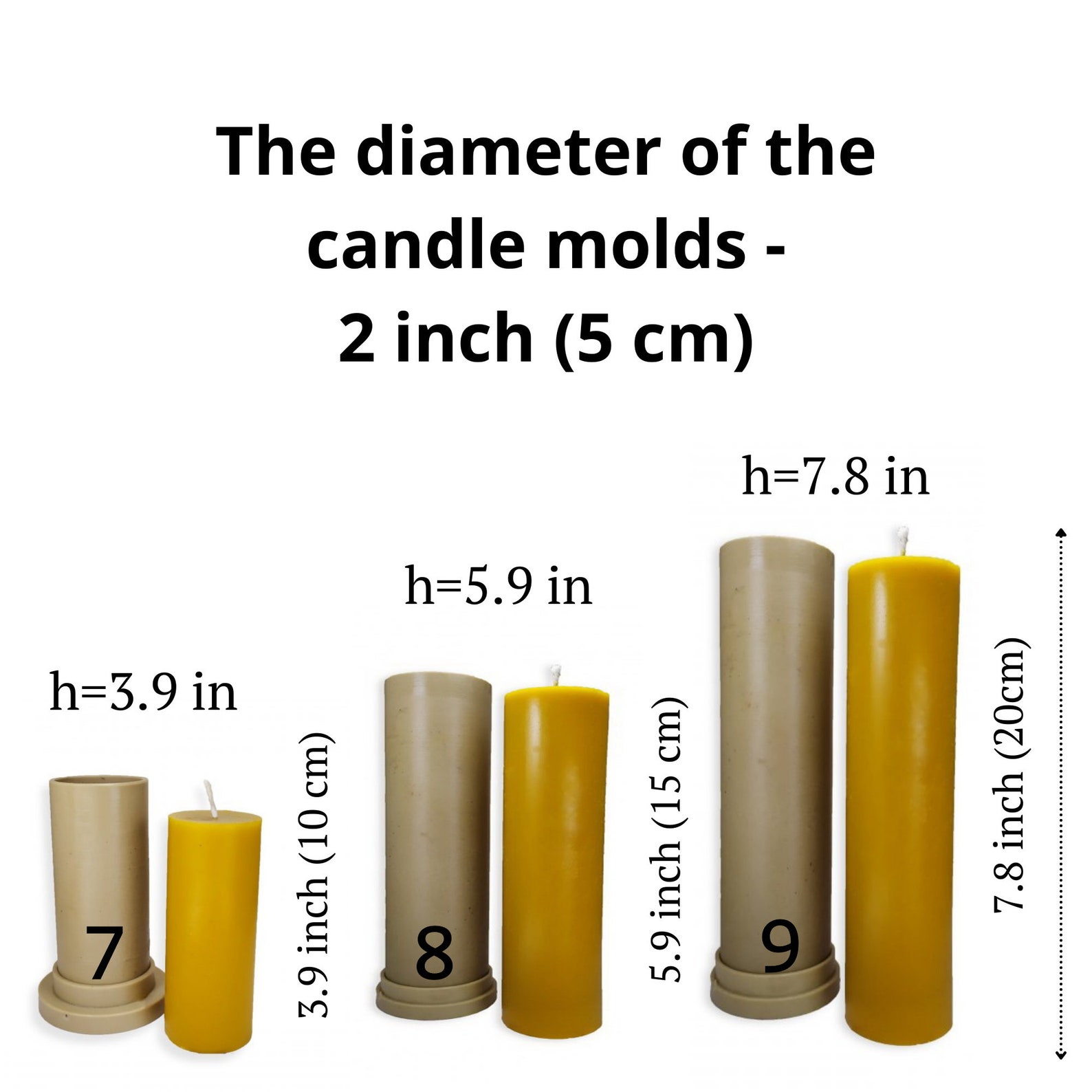 Cylindrical candle molds in different sizes candle making Etsy