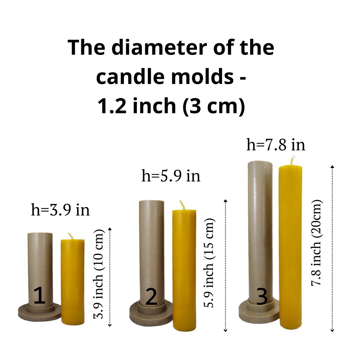 Cylindrical candle molds in different sizes candle making Etsy
