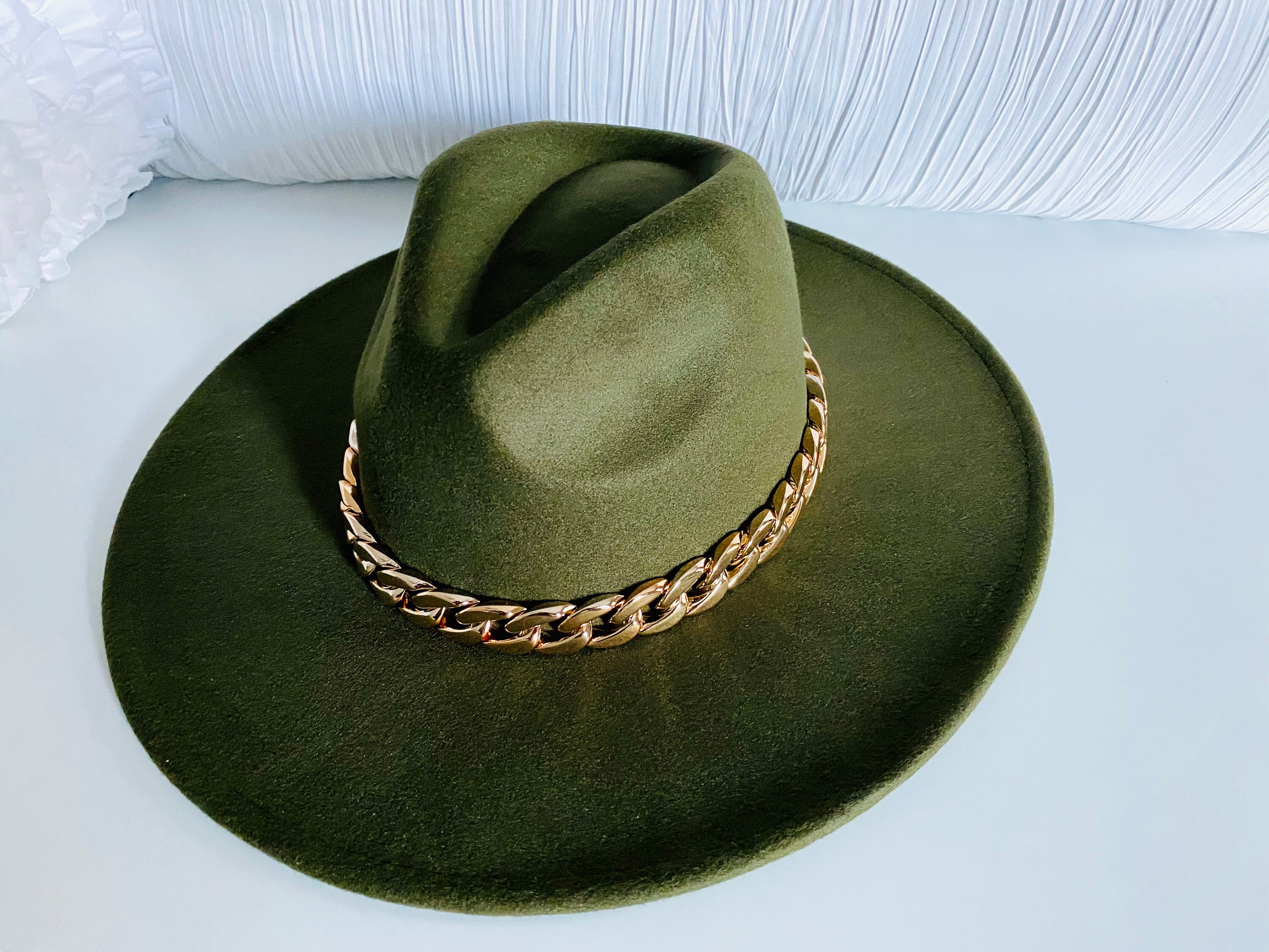 Olive Green Fedora - Etsy