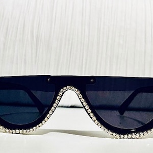 Diamond Cat Eye  Semi-Rimless Sunglasses