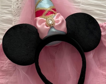 Princess Minnie Ears Headband | Sparkly Castle Rhinestone Fairytale Theme Park Accessory