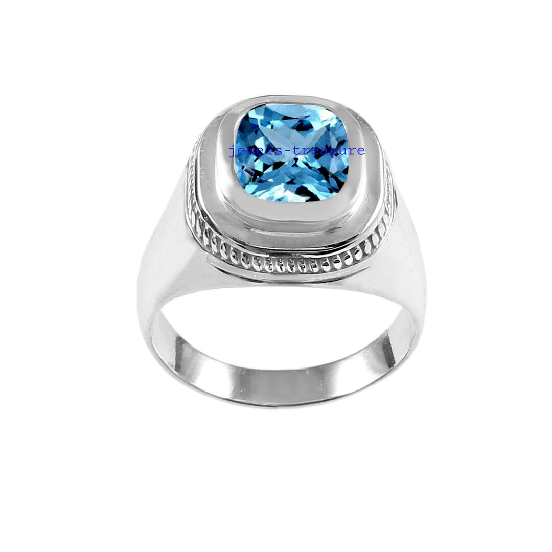Natural topaz men's ring, 925 silver, exquisite craftsmanship, 10 carat  gems, beautiful colors - AliExpress