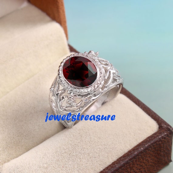 Garnet Ring, Natural Garnet, January Birthstone, Promise Ring, Vintage
