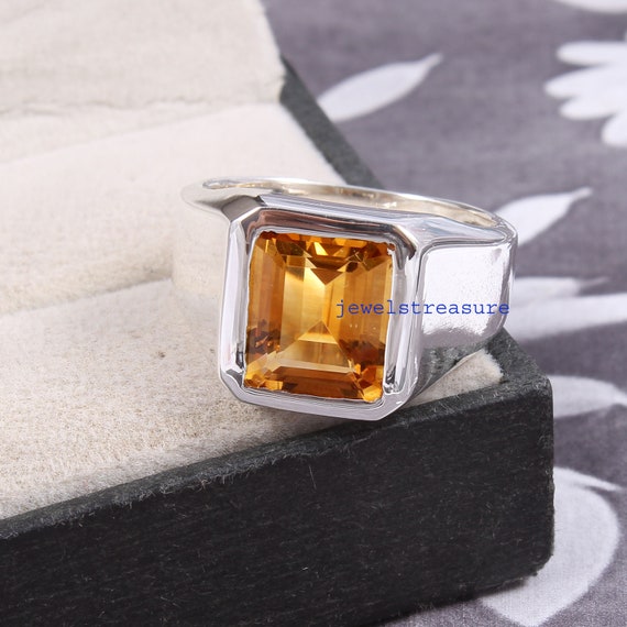 Buy Citrine Ring, 925 Sterling Silver Ring, Mens Ring, Natural Citrine,  November Birthstone Ring, Yellow Stone Ring, Promise Ring, Gift for All  Online in India - Etsy