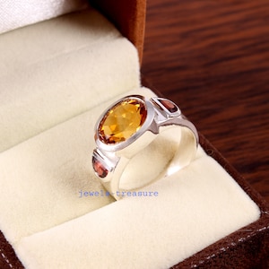 Citrine Men Ring, Garnet Men ring, Natural Citrine Ring, Citrine Ring , Ring for Men, Birth stone  Ring, Engagement Ring, Ring for him
