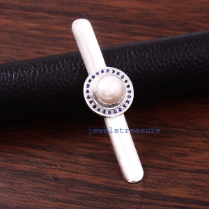 Pearl Tie Clip, Tie Clips for Men, Personalized Tie Clip, Birth stone Tie Clip, Men&#39;s Wedding Tie Clip, Tie Clip For Gift, Men&#39;s Tie Bar