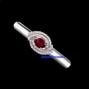 Garnet Tie Clips, Silver Tie Clip, Birth stone Tie Clip, Men&#39;s tie Clip, Wedding Tie Clip, Tie Clip For Gift, tie Clip for Gift