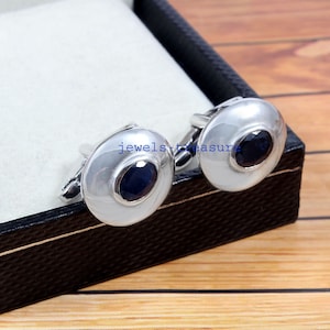 Sapphire Cufflinks, silver Men cufflinks, Blue Sapphitre cufflinks, Art Deco Cufflinks, Wedding Cufflinks, Cufflinks for Dad, Gift for him