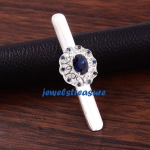 Sapphire Tie Clips, Tie Clip for Gift, Tie Clip for Men, Birth stone Tie Clip, Men&#39;s Wedding Tie Clip, Tie Clip For Gift,  Gift for Him