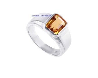 Citrine Ring, silver ring for men,  Citrine Men ring, Engagement Ring , Art Deco Ring, Promise Ring, wedding ring, gift for Anniversary