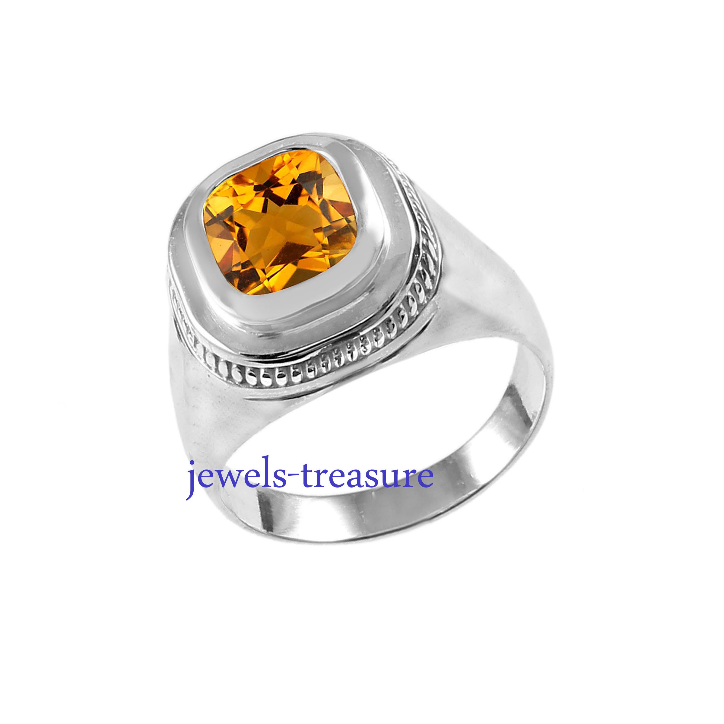Citrine Men's Ring silver Men ring Heavy Men's Ring Etsy