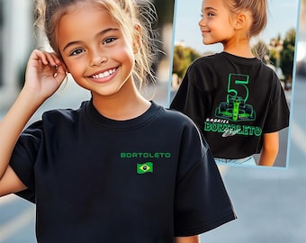 Gabriel Bortoleto Kids Shirt: 2025 Formula One Racing, Cotton Blend