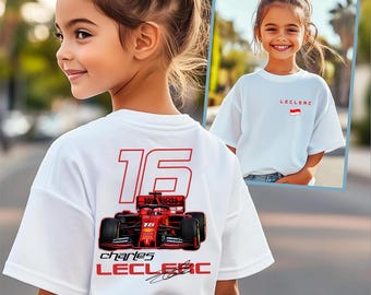 Charles Leclerc Kids Shirt: 2025 Formula One Racing, Cotton Blend