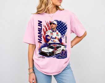 T-shirt rétro Denny Hamlin, T-shirt vintage NASCAR Carson Hocevar, Cadeau pour les fans de voitures de course